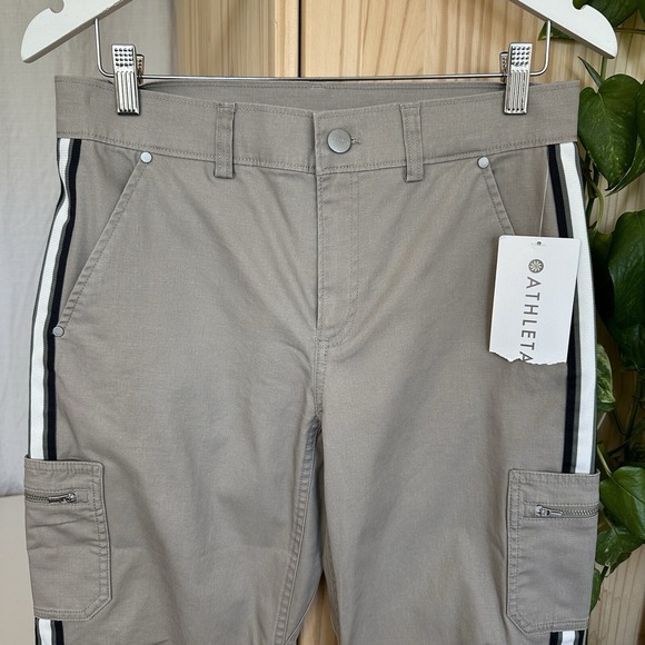 NWT Athleta Summit Cargo Pants Women's 2 Beige Utility UPF Relaxed Fit Carpenter - Picture 3 of 16
